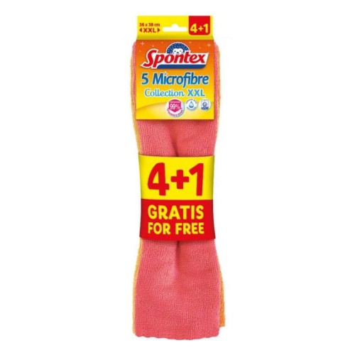 SPONTEX Ściereczki z mikrofibry Microfibre Collection XXL 4+1 gratis