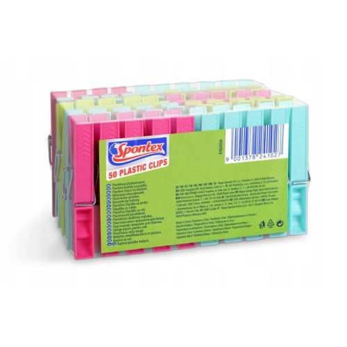 SPONTEX Klamerki plastikowe do bielizny 50 sztuk