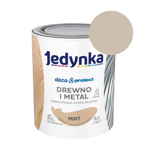 JEDYNKA Deco &amp; Protect Drewno i Metal Mat 0,7L beżowy