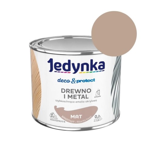JEDYNKA Deco &amp; Protect Drewno i Metal Mat 0,2L brązowy