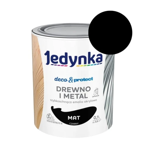 JEDYNKA Deco &amp; Protect Drewno i Metal Mat 0,7L czarny