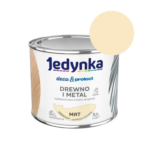 JEDYNKA Deco &amp; Protect Drewno i Metal Mat 0,2L kremowy