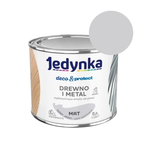 JEDYNKA Deco &amp; Protect Drewno i Metal Mat 0,2L szary jasny