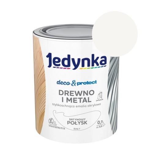 JEDYNKA Deco &amp; Protect Drewno i Metal Połysk 0,7L biały