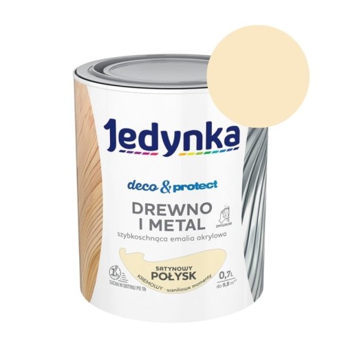 JEDYNKA Deco &amp; Protect Drewno i Metal Połysk 0,7L kremowy