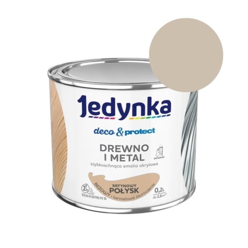 JEDYNKA Deco &amp; Protect Drewno i Metal Połysk 0,2L beżowy