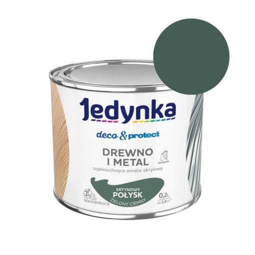 JEDYNKA Deco &amp; Protect Drewno i Metal Połysk 0,2L zielony ciemny