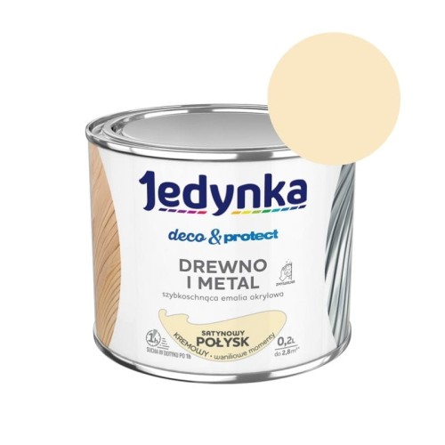 JEDYNKA Deco &amp; Protect Drewno i Metal Połysk 0,2L kremowy