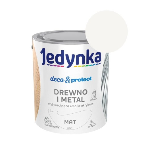 JEDYNKA Deco &amp; Protect Drewno i Metal Mat 5L biały