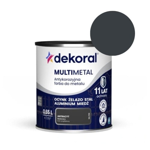 DEKORAL Farba antykorozyjna MULTIMETAL antracyt 0,65L