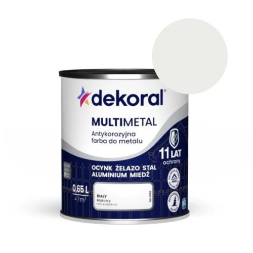 DEKORAL Farba antykorozyjna MULTIMETAL biały 0,65L