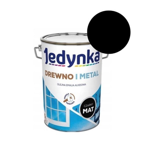 JEDYNKA Emalia Drewno i Metal czarny mat 5L