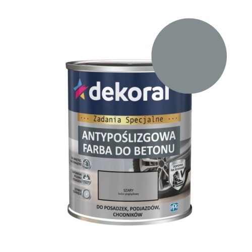 DEKORAL Farba do betonu antypoślizgowa Akrylit B szara 0,75L