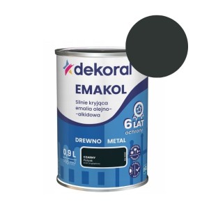 DEKORAL Emalia EMAKOL Strong czarny połysk 0,9 L