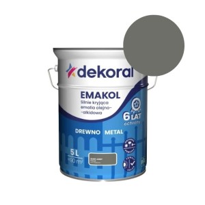 DEKORAL Emalia EMAKOL Strong szary jasny połysk 5L