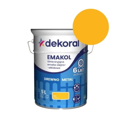 DEKORAL EMALIA EMAKOL STRONG ŻÓŁTY POŁYSK 5L