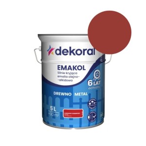DEKORAL Emalia EMAKOL Strong czerwony karminiowy 5L