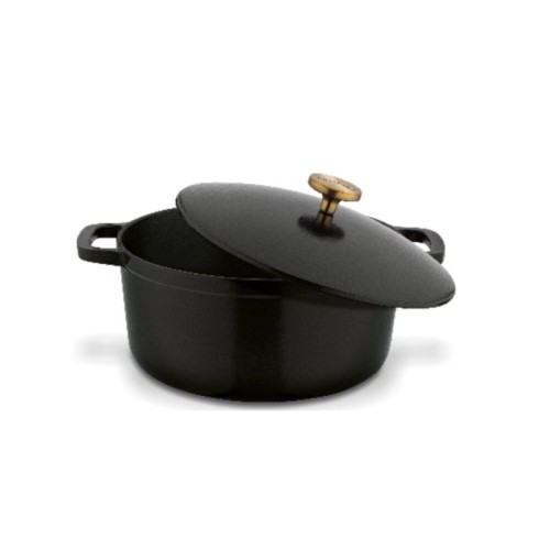 STARKE PRO Gęsiarka żeliwna emaliowana 5L okrągła czarna