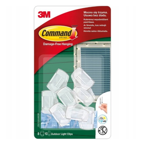 COMMAND Haczyki samoprzylepne outdoor, 8 haczyków + 10 pasków