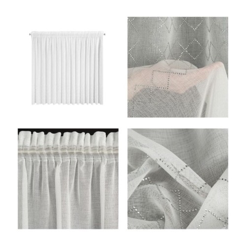 EUROFIRANY Firana KLOE 350x145 cm taśma z delikatnej etaminy kryształki