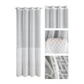 EUROFIRANY Firana MELI 140x250 cm przelotki biała z etaminy wzór 3D