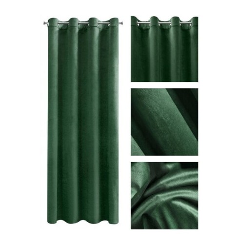 EUROFIRANY Zasłona MELANIE 140x250 cm przelotki ciemnozielona