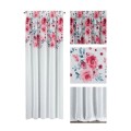 EUROFIRANY Zasłona EDEN 140x270 cm taśma różowe kwiaty
