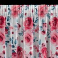 EUROFIRANY Zasłona EDEN 140x270 cm taśma różowe kwiaty