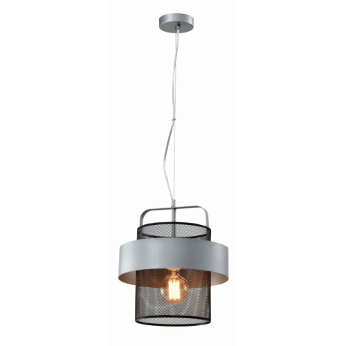 Candellux Lampa wisząca czarna/srebrna metalowy koszyk 40W E27 Fiba