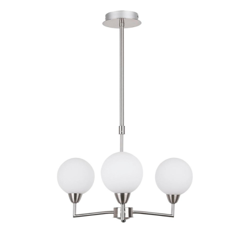 Candellux Lampa wisząca satyna 3x25W G9 klosz biały Logos