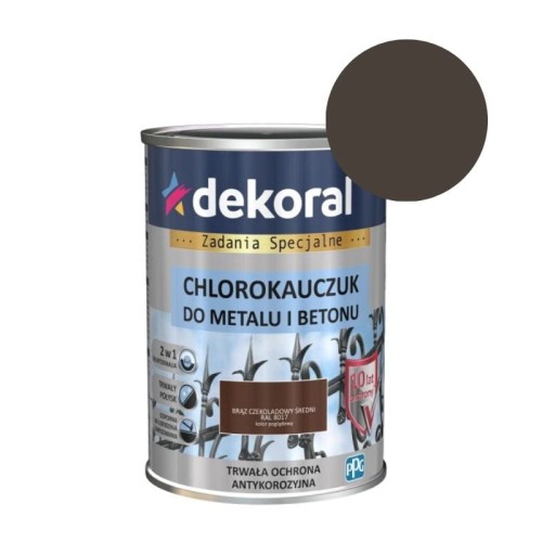 DEKORAL Chlorokauczuk brąz czekoladowy średni RAL 8017 0,9L