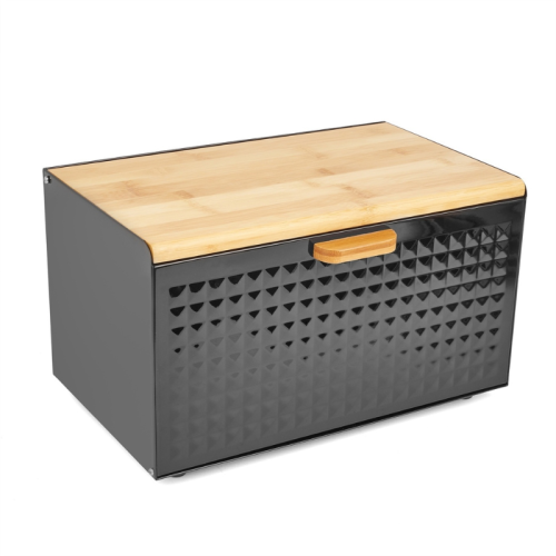 Tadar Chlebak metalowy Geometric 35,5 x 21,5 x 21 cm czarny