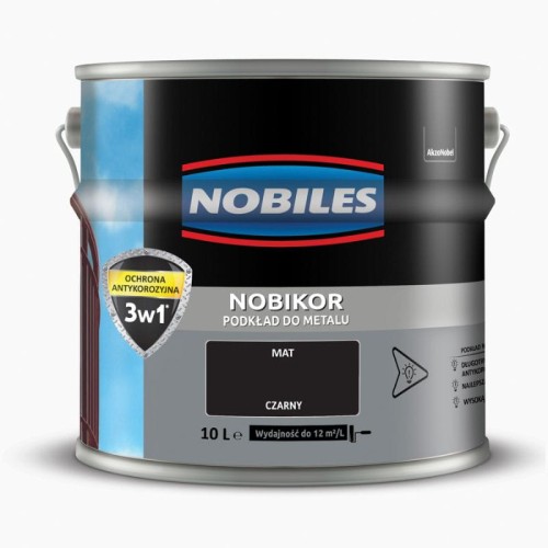 NOBILES Podkład do metalu NOBIKOR 10L czarny mat