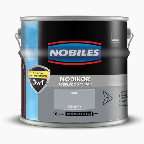 NOBILES Podkład do metalu NOBIKOR 10L popielaty mat