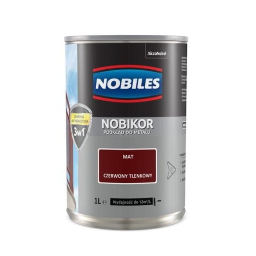 NOBILES Podkład do metalu NOBIKOR 1L czerwony tlenkowy mat