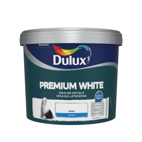 DULUX Farba lateksowa Premium White 2,5L