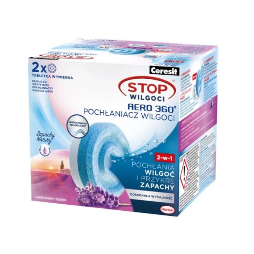 CERESIT Stop Wilgoci Tabletka wymienna AREO 2x450g lawendowy ogród