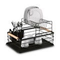 TADAR Suszarka 2-poziomowa do naczyń z ociekaczem i tacą czarna