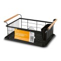 TADAR Suszarka do naczyń z ociekaczem i tacą 44 x 32 x 18,5 cm czarna