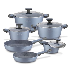 STARKE PRO Zestaw garnków Double 10 elementów szaro-błękitne