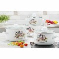 TADAR Zestaw garnków emaliowanych Herbal 8 elementów