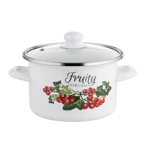 FLORINA Garnek emaliowany Emalia Polska Pleszew Kalina 16 cm 2L