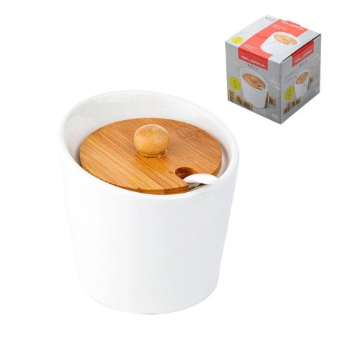 FLORINA Cukiernica z bambusową pokrywką Adria 230 ml biała