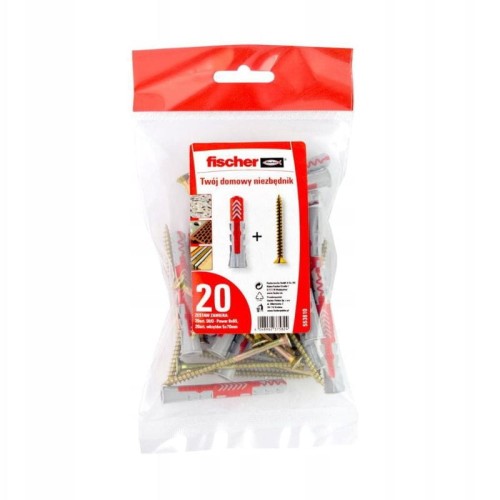 FISCHER Kołek z wkrętem DuoPower 8x65 mm 20 szt.