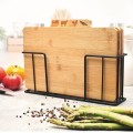 KonigHOFFER Deski do krojenia ze stojakiem Cedar - zestaw 4 desek bambusowych