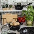 KonigHOFFER Deski do krojenia ze stojakiem Cedar - zestaw 4 desek bambusowych