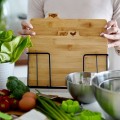 KonigHOFFER Deski do krojenia ze stojakiem Cedar - zestaw 4 desek bambusowych