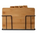 KonigHOFFER Deski do krojenia ze stojakiem Cedar - zestaw 4 desek bambusowych