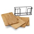 KonigHOFFER Deski do krojenia ze stojakiem Cedar - zestaw 4 desek bambusowych