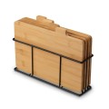 KonigHOFFER Deski do krojenia ze stojakiem Cedar - zestaw 4 desek bambusowych